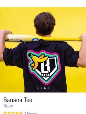 Baseball Lifestyle 101 Neon Banana Adult Tee